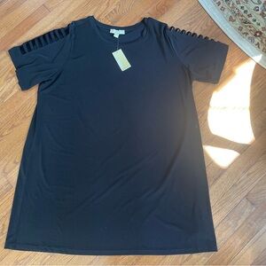New Michael Kors Black T-Shirt Dress ~ arm cutouts ~ 3x